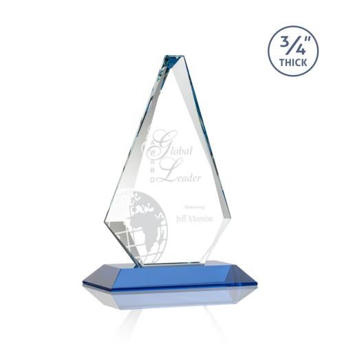 Awards and Plaques - Crystal Trophies - Crowell Sky Blue Crystal Trophy