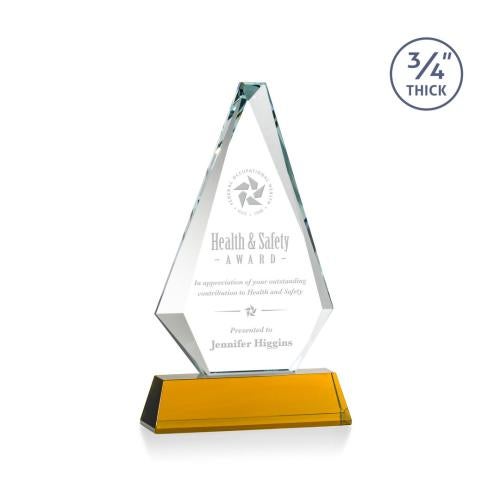 Awards and Plaques - Crystal Trophies - Crowell on Helton Amber Crystal Trophy