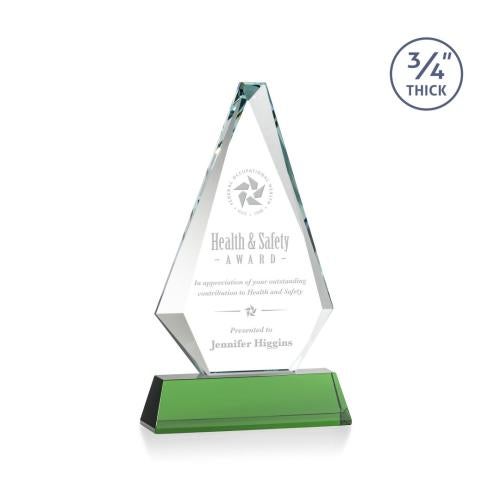Awards and Plaques - Crystal Trophies - Crowell on Helton Green Crystal Trophy