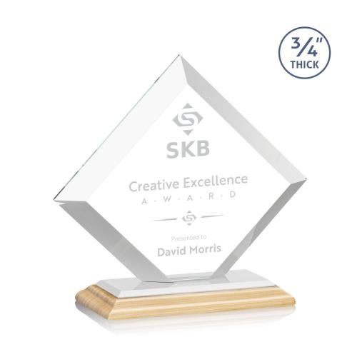 Awards and Plaques - Crystal Trophies - Carlson Bamboo/White Wood Trophy
