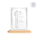 Cassidy Bamboo/White Rectangle Wood Trophy