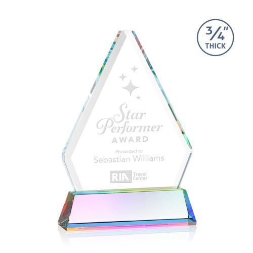 Awards and Plaques - Crystal Trophies - Mayer on Helton Prismatic Crystal Trophy