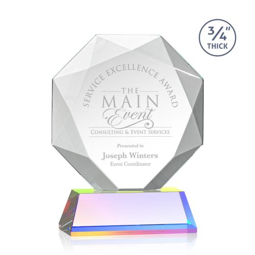 Awards and Plaques - Crystal Trophies - Gregory on Helton Base Prismatic Polygon Crystal Trophy
