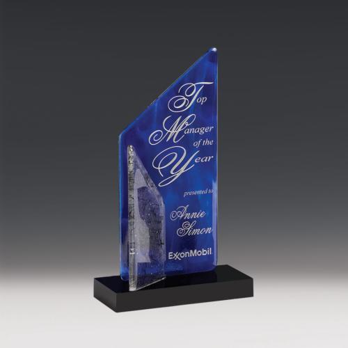 Awards and Plaques - Glass Trophies - Art Glass Trophies - Sail Unique Glass Trophy