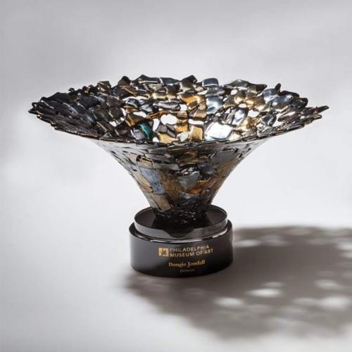 Awards and Plaques - Glass Trophies - Art Glass Trophies - Ingot Cup Glass Trophy