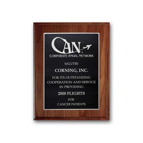 Awards and Plaques - Wall Plaque Awards - Etch/Antiqued Plaque - Walnut Chamfer Edge