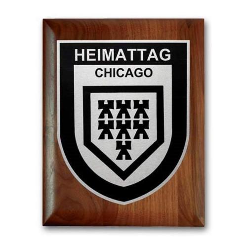 Awards and Plaques - Wall Plaque Awards - Etch/Oxidized Plaque - Walnut Rolled Edge