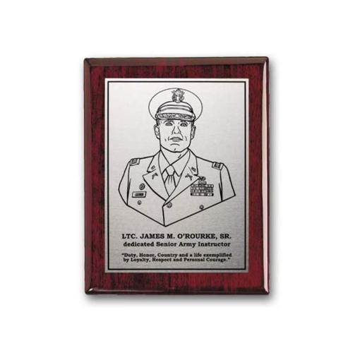 Awards and Plaques - Wall Plaque Awards - Etch/Oxidized Plaque - Rosewood