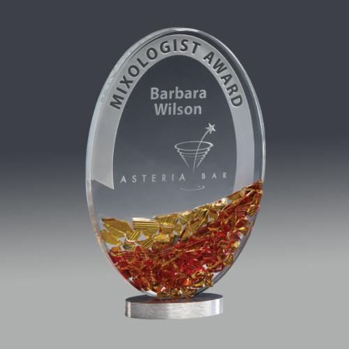 Awards and Plaques - Glass Trophies - Art Glass Trophies - Quezada Rectangle Glass Trophy