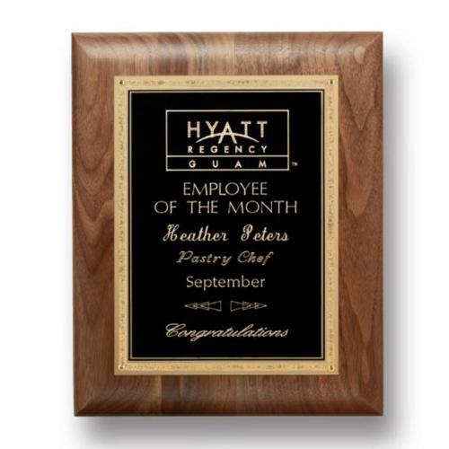 Awards and Plaques - Wall Plaque Awards - Diamond Walnut Plaque - Walnut/Black Elegance