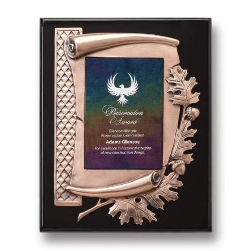 Awards and Plaques - Glass Trophies - Art Glass Trophies - Oak Leaf Plaque