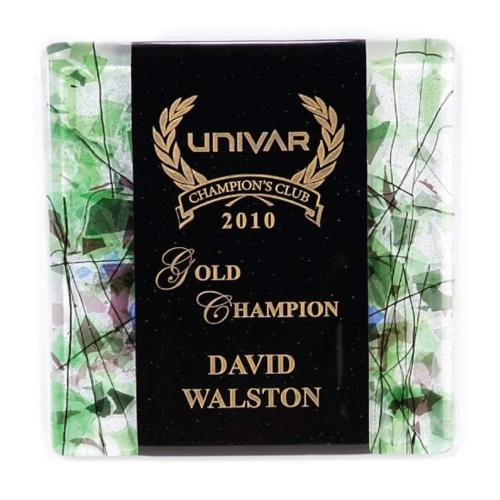 Awards and Plaques - Glass Trophies - Art Glass Trophies - Avery Plaque - Black