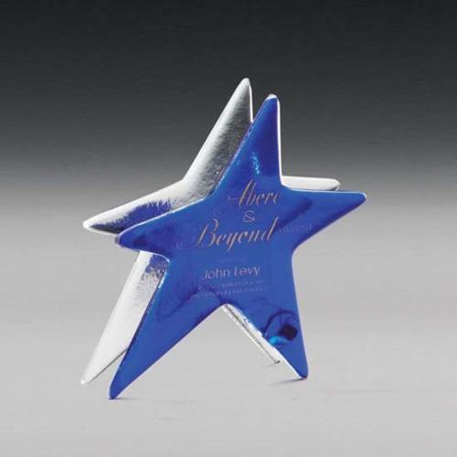 Awards and Plaques - Glass Trophies - Art Glass Trophies - Sapphire Art Glass Trophy