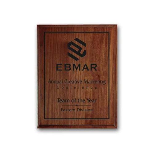 Awards and Plaques - Wall Plaque Awards - Kirkland Engraved Plaque - Walnut Chamfer Edge