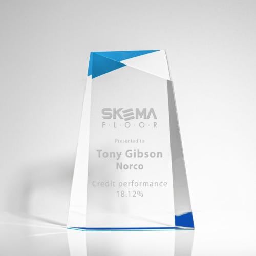 Awards and Plaques - Acrylic Trophies - Blue Topaz Peaks Acrylic Trophy