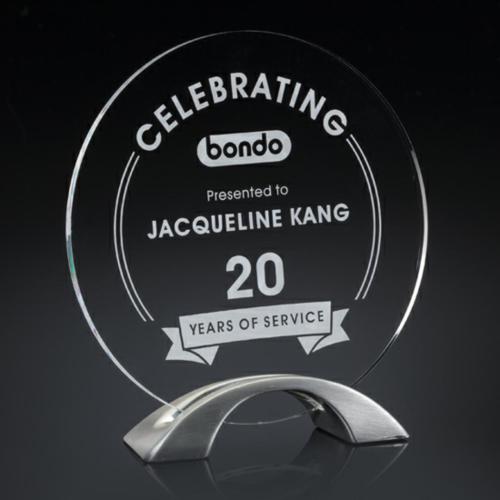 Awards and Plaques - Acrylic Trophies - Locklear Circle Acrylic Trophy