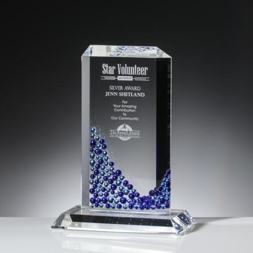 Awards and Plaques - Glass Trophies - Art Glass Trophies - Heath Towers Glass Trophy