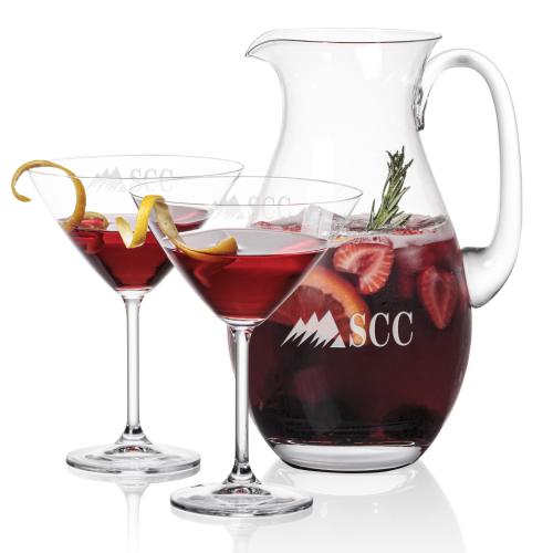 Custom Barware Glasses - Cocktail Glasses - Betts Pitcher & Flynn Cocktail Set