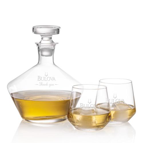 Custom Barware Glasses - Decanters - Ledford Decanter Set