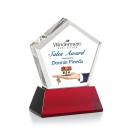 Costa Full Color on Base Red Polygon Crystal Trophy