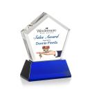 Costa Full Color on Base Blue Polygon Crystal Trophy