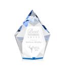 Barron Blue Polygon Crystal Trophy