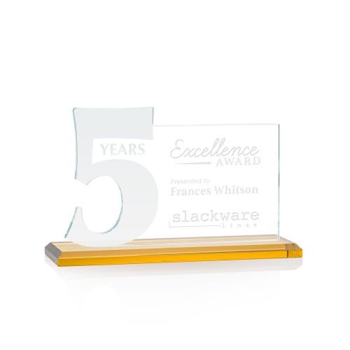 Awards and Plaques - Crystal Trophies - McGrath Amber Crystal Trophy