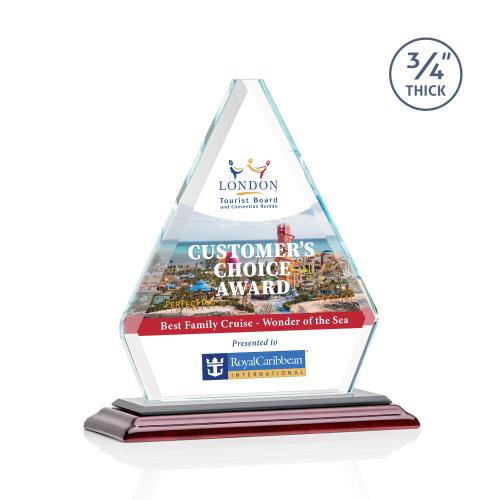 Awards and Plaques - Crystal Trophies - Mayer Full Color Wood Crystal Trophy