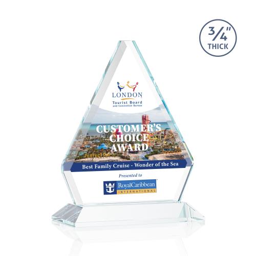 Awards and Plaques - Crystal Trophies - Mayer Full Color Clear Crystal Trophy