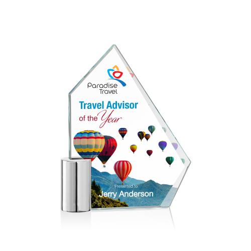 Awards and Plaques - Crystal Trophies - Welsh Full Color Peaks Crystal Trophy