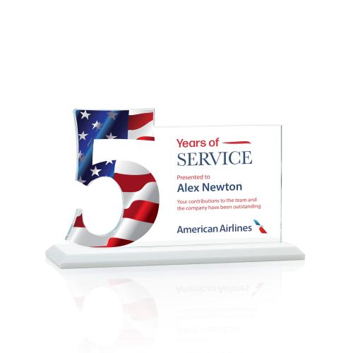 Awards and Plaques - Crystal Trophies - McGrath Full Color Fagan Crystal Trophy