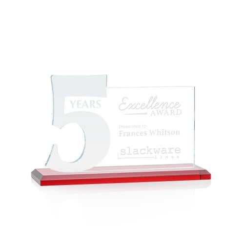 Awards and Plaques - Crystal Trophies - McGrath Red Crystal Trophy