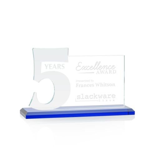 Awards and Plaques - Crystal Trophies - McGrath Blue Crystal Trophy
