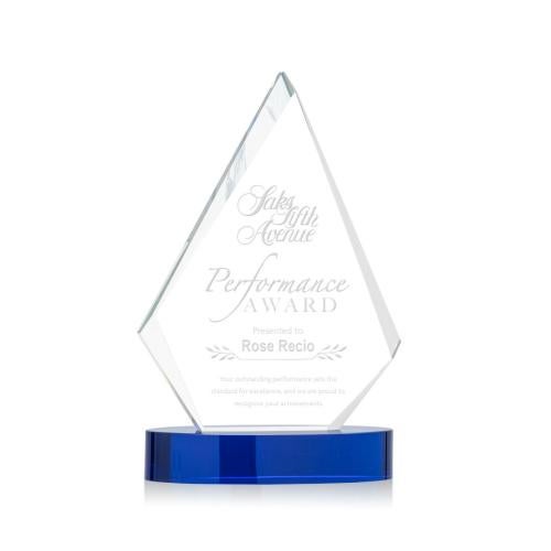 Awards and Plaques - Crystal Trophies - Tidwell Blue Crystal Trophy