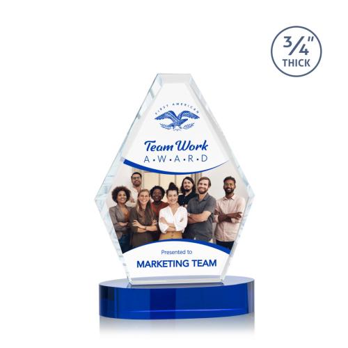 Awards and Plaques - Crystal Trophies - Caruso Full Color Polygon Crystal Trophy