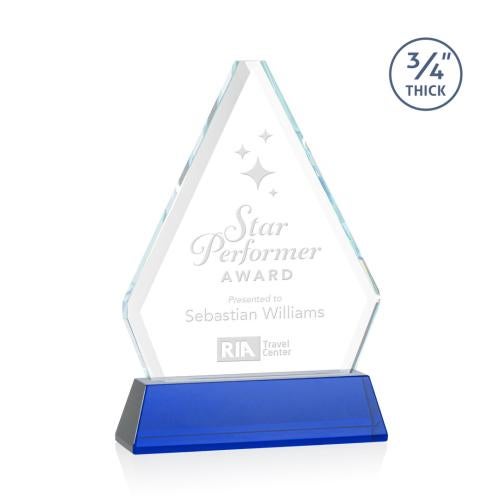 Awards and Plaques - Crystal Trophies - Mayer on Helton Blue Crystal Trophy