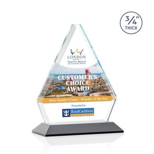 Awards and Plaques - Crystal Trophies - Mayer Full Color Black Crystal Trophy