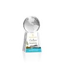Globe on Tall Base Full Color Globe Crystal Trophy
