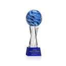 Neptune Globe on Saldana Crystal Base Glass Trophy