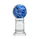 Neptune Globe on Crystal Pedestal Base Glass Trophy