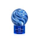 Neptune on Round Base Blue Globe Glass Trophy