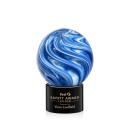Neptune on Round Base Black Globe Glass Trophy