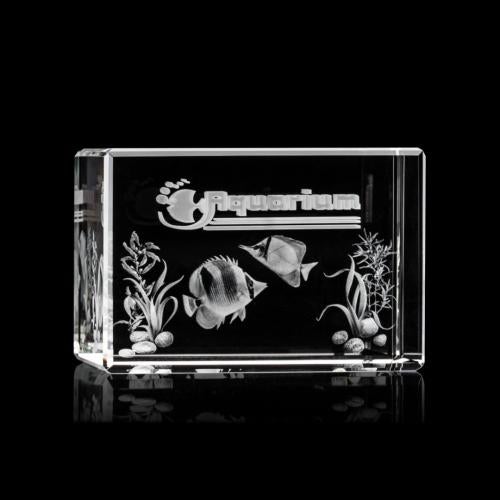 Awards and Plaques - Crystal Trophies - Gibbons Cube 3D Rectangle Crystal Trophy