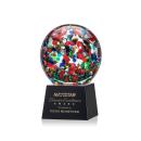 Knapp on Small Crystal Base Black Globe Glass Trophy