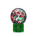 Knapp on Round Base Green Globe Glass Trophy