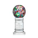 Knapp Globe on Crystal Pedestal Base Glass Trophy