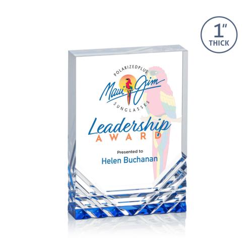 Awards and Plaques - Acrylic Trophies - Macdonald Full Color Blue Rectangle Acrylic Trophy