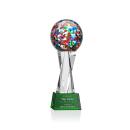 Knapp on Saldana Crystal Base Green Globe Glass Trophy