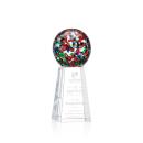 Knapp Globe on Tall Crystal Base Glass Trophy