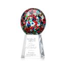 Knapp Globe on Medium Crystal Base Glass Trophy